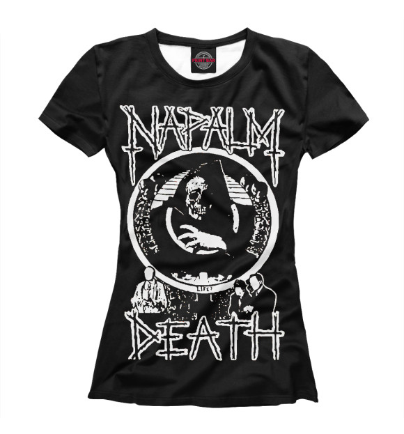 Женская футболка с изображением Napalm Death цвета Белый