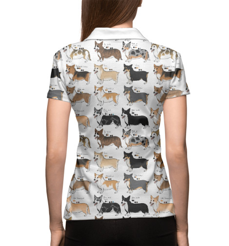 

Поло Print Bar, Белый, Welsh Corgi Team