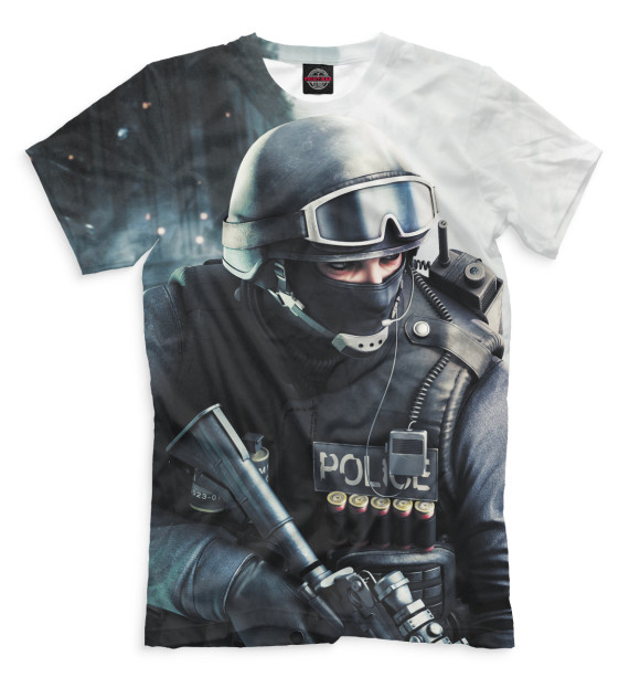 Мужская футболка с изображением Counter-Strike цвета Черный