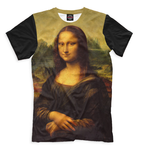 Мужская футболка с изображением Мона Лиза Джоконда цвета Молочно-белый