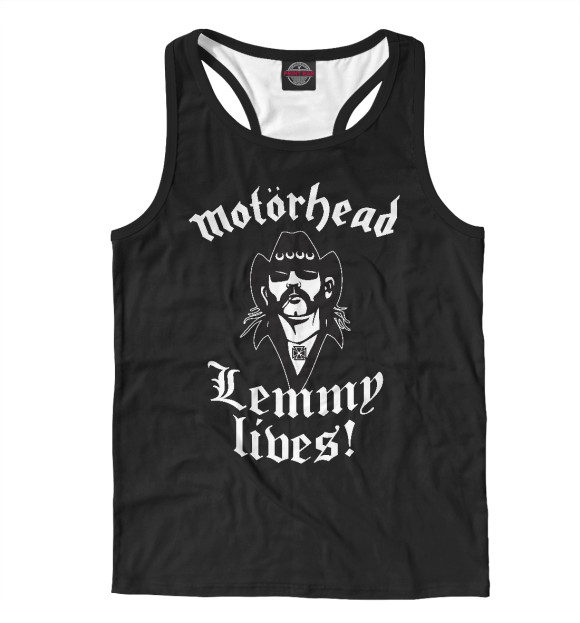 Мужская майка-борцовка с изображением Motorhead. Lemmy Lives. цвета Белый