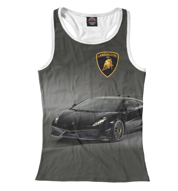 Женская майка-борцовка с изображением Lamborghini цвета Белый