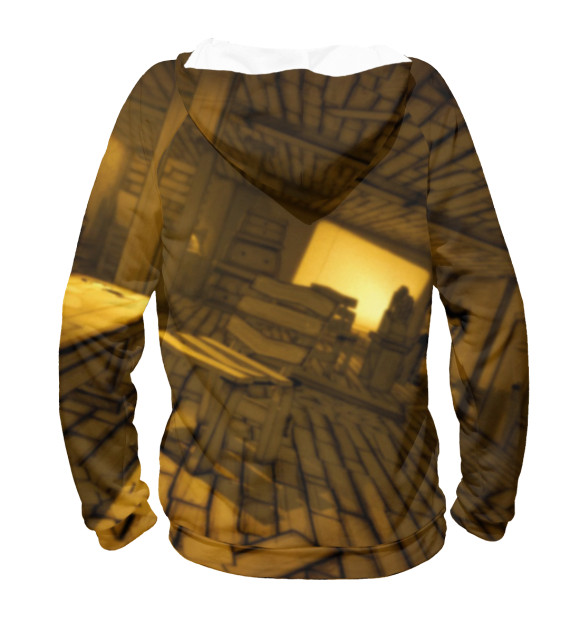 Мужское худи с притом Bendy and the ink machine цвета Белый Мужское худи с изображением Bendy and the ink machine цвета Белый