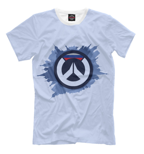 Мужская футболка с изображением Русский Overwatch цвета Молочно-белый