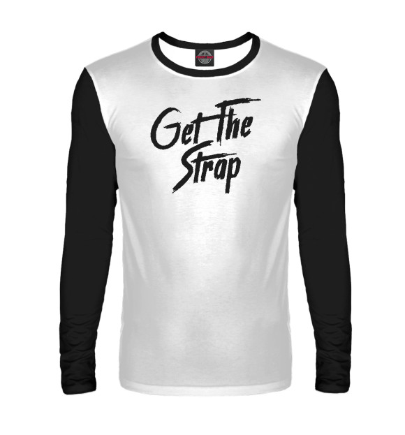 Мужской лонгслив с изображением Get the strap 50 cent цвета Белый