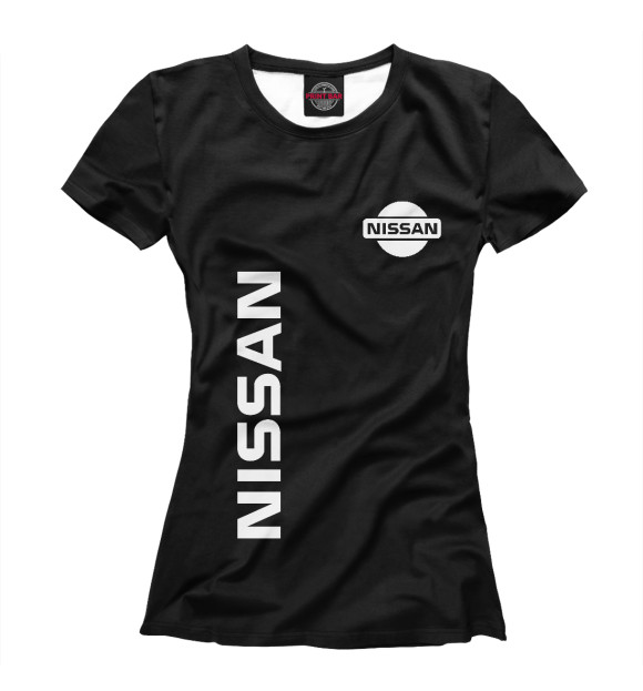 Женская футболка с изображением Nissan цвета Белый