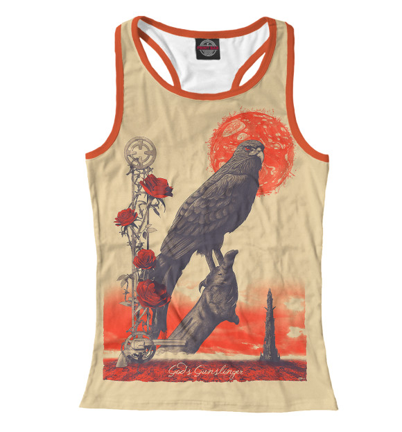 Женская майка-борцовка с изображением Тёмная башня цвета Белый