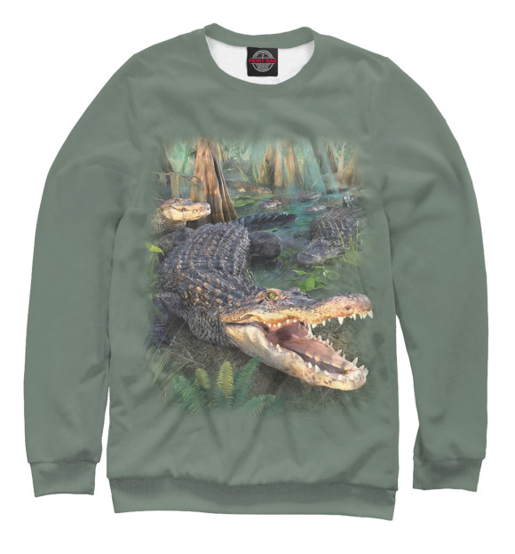 Свитшот для мальчиков с изображением Крокодилы цвета Белый