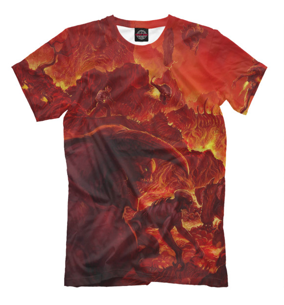 Мужская футболка с изображением Doom цвета Темно-бордовый