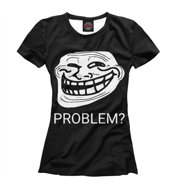 Футболка для девочек с изображением TROLLFACE цвета Белый