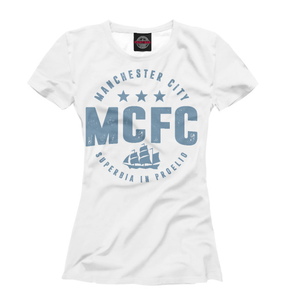 Женская футболка с изображением Манчестер Сити цвета Белый