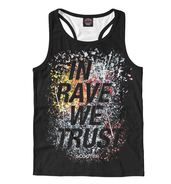 Мужская майка-борцовка с притом Scooter цвета Белый Мужская майка-борцовка с изображением Scooter цвета Белый