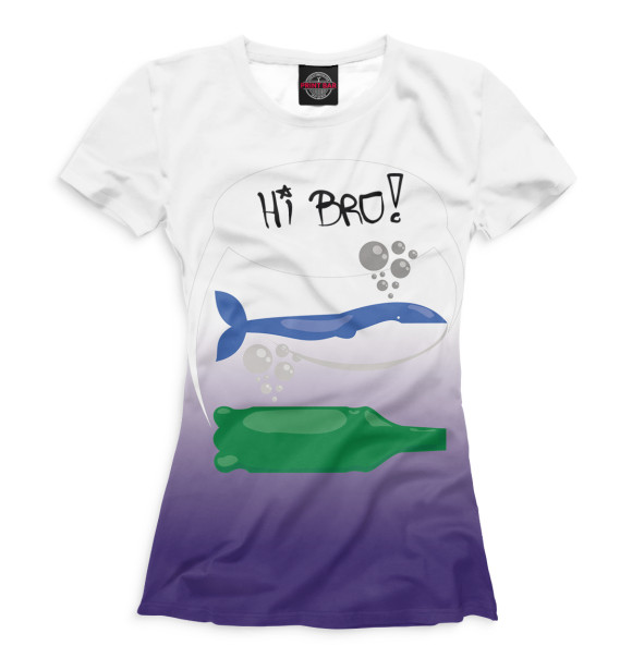 Женская футболка с изображением Жители океана цвета Белый