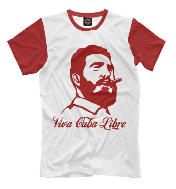 Мужская футболка с изображением Viva Cuba Libre цвета Молочно-белый