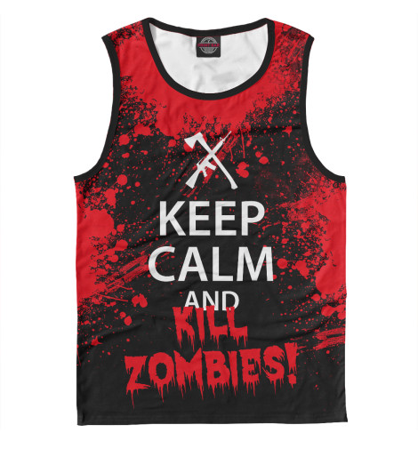 

Майки Print Bar, Белый, Keep Calm & Kill Zombies