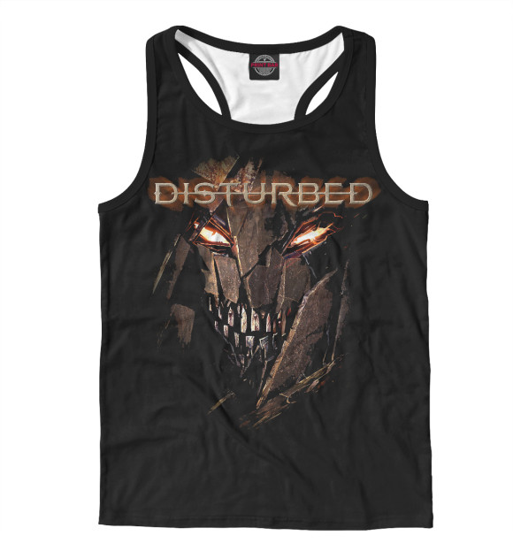 Мужская майка-борцовка с притом Disturbed цвета Белый Мужская майка-борцовка с изображением Disturbed цвета Белый