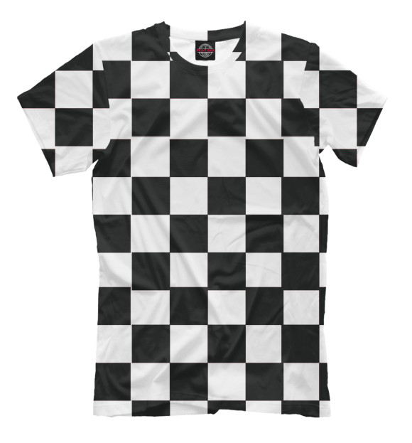 Мужская футболка с изображением Доска шахматная цвета Молочно-белый