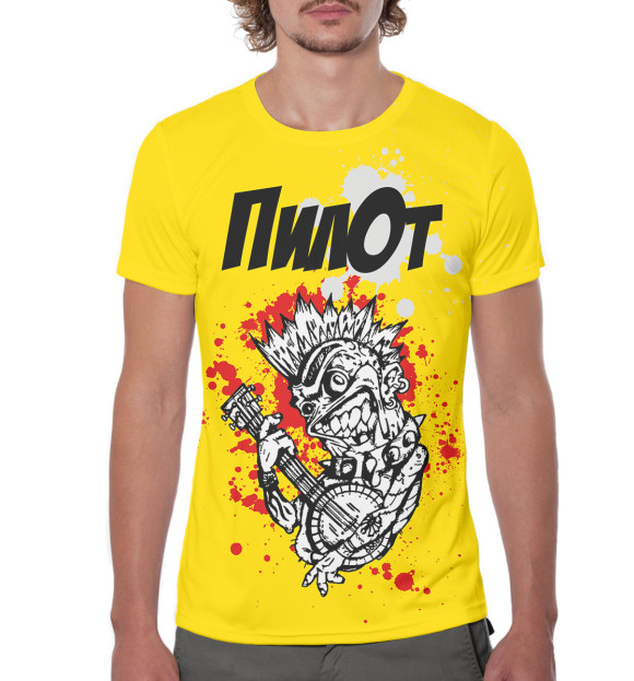 Мужская футболка с изображением Пилот цвета Белый