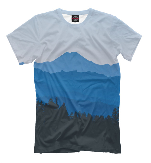 Мужская футболка с изображением Mountain цвета Молочно-белый