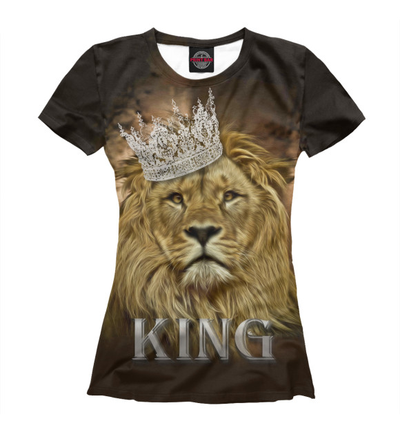 Женская футболка с изображением Король лев цвета Белый
