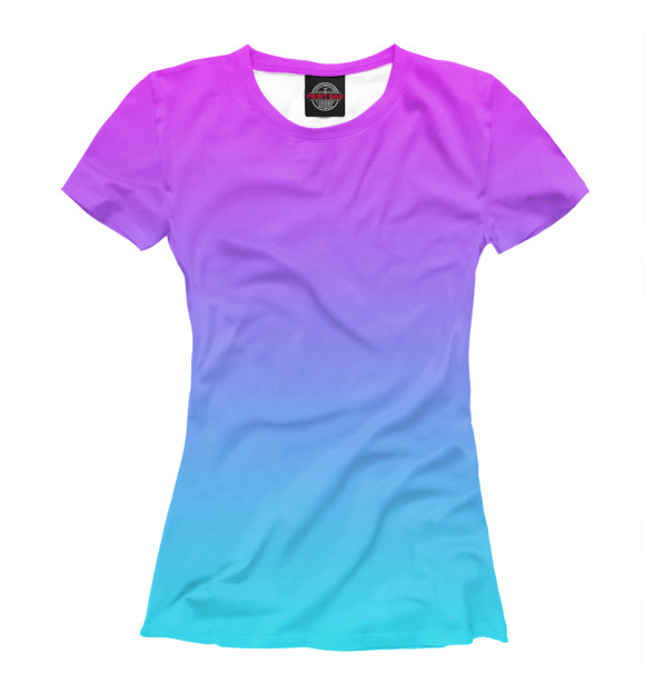 Женская футболка с изображением Градиент: Розовый в Голубой цвета Белый