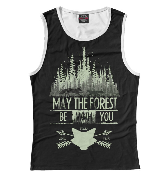 Майка для девочки с изображением Forest цвета Белый