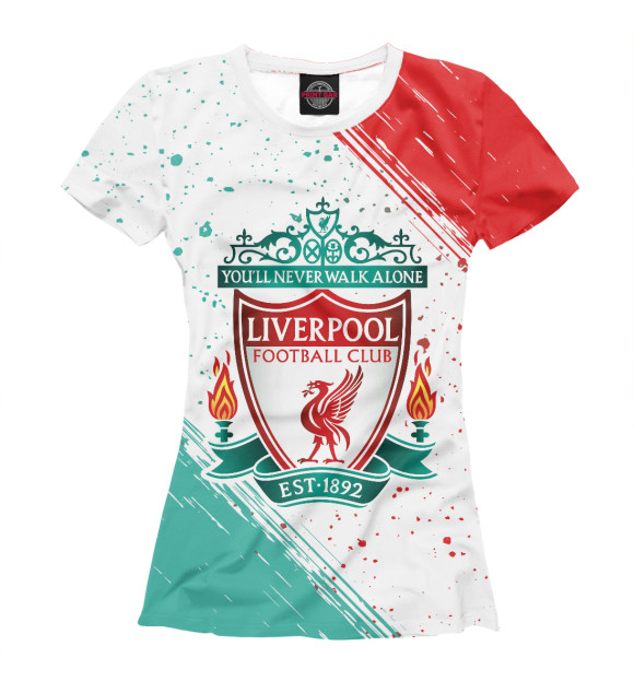 Женская футболка с изображением Liverpool / Ливерпуль цвета Белый