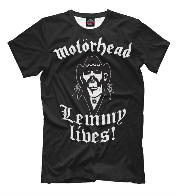 Футболка для мальчиков с изображением Motorhead. Lemmy Lives. цвета Черный
