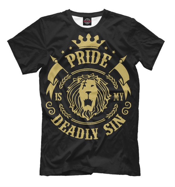 Футболка для мальчиков с изображением Pride is my sin цвета Черный