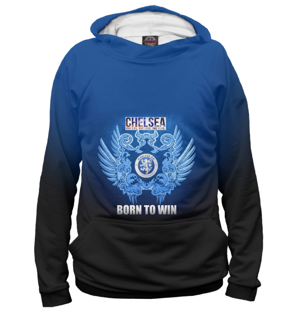 Женское худи с изображением Chelsea - Born to win цвета Белый