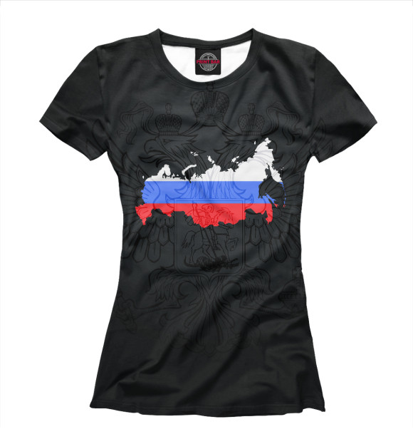 Футболка для девочек с изображением Россия цвета Белый