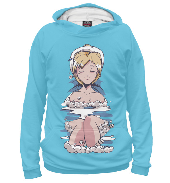 Мужское худи с изображением Anime girl цвета Белый