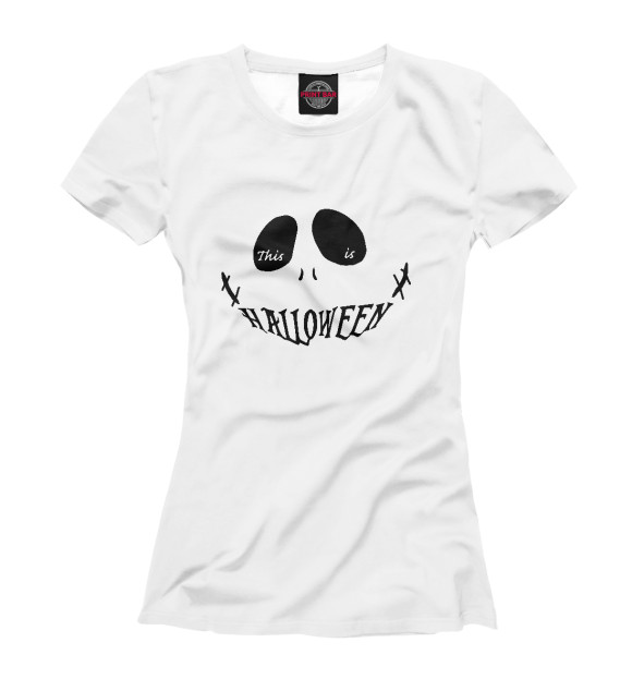 Женская футболка с изображением Halloween цвета Белый