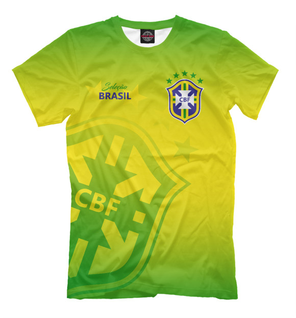 Мужская футболка с изображением Бразилия цвета Хаки