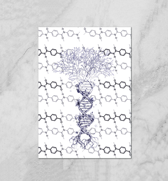 Плакат с изображением DNA цвета Белый
