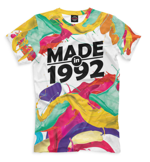 Мужская футболка с изображением Made in 1992 цвета Молочно-белый
