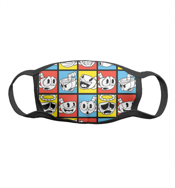 Маска тканевая с изображением Cuphead цвета Белый