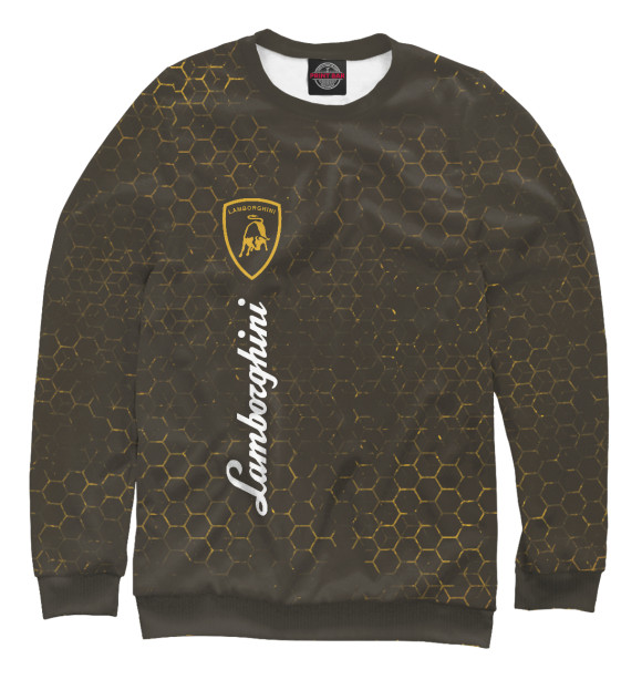 Свитшот для девочек с изображением Lamborghini / Соты цвета Белый