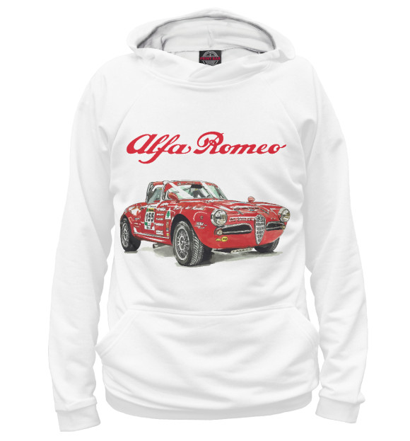 Мужское худи с изображением Alfa Romeo motorsport цвета Белый