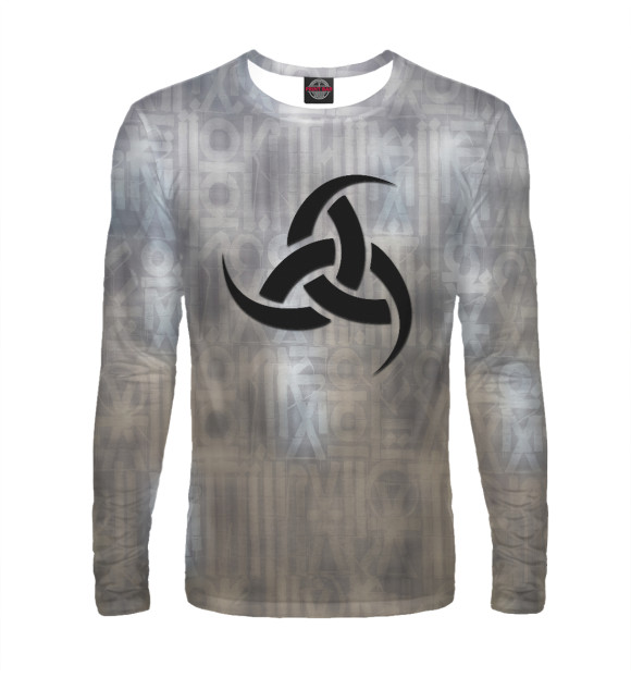 Мужской лонгслив с изображением Руны | Славянская символика цвета Белый