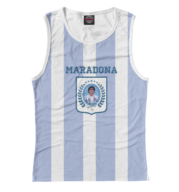 Женская майка с изображением Maradona цвета Белый
