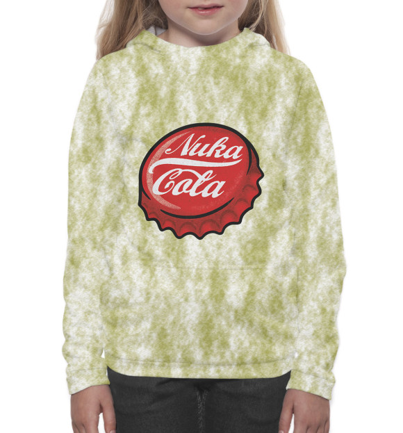 Худи для девочки с изображением Nuka Cola цвета Белый