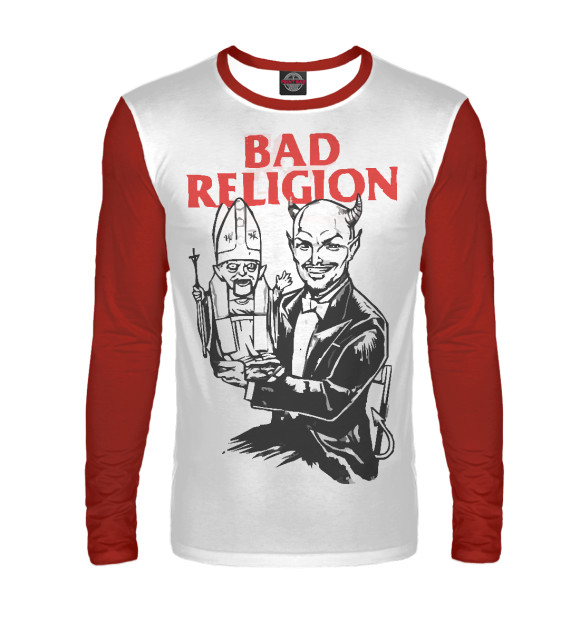 Мужской лонгслив с изображением Bad Religion цвета Белый