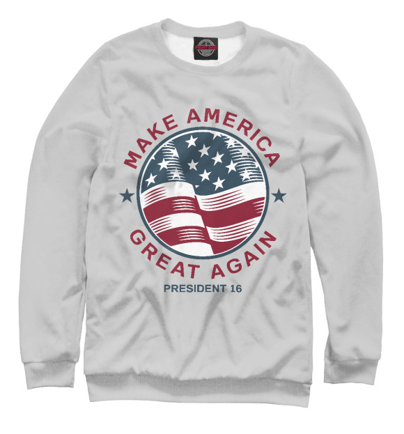Свитшот для мальчиков с изображением Make America Great Again цвета Белый