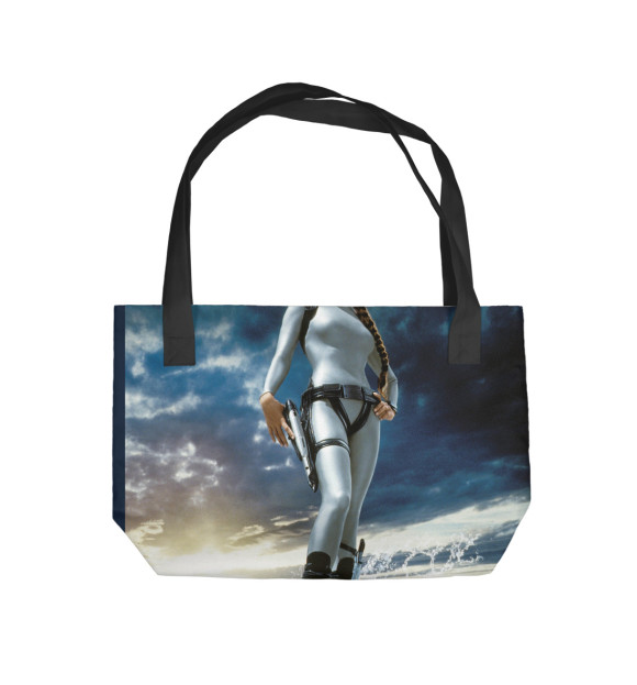 Пляжная сумка с изображением Лара Крофт — Анджелина Джоли цвета 