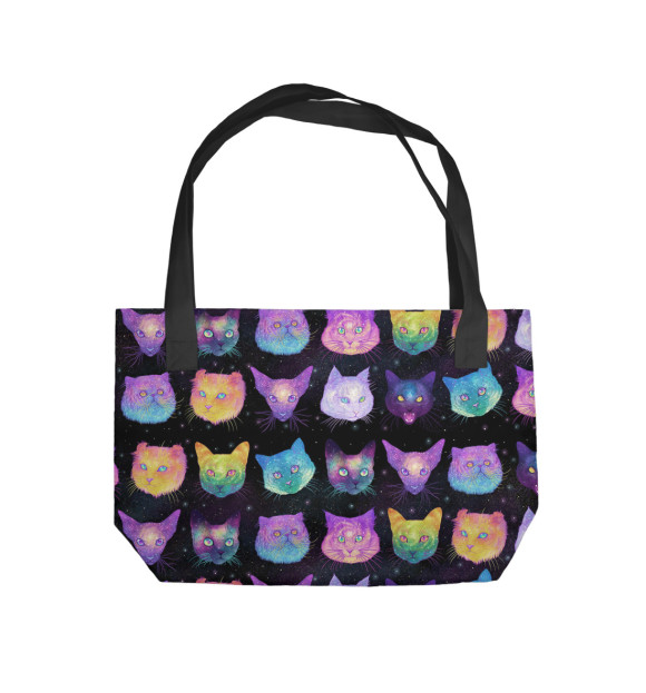 Пляжная сумка с изображением Коты Хипстера цвета 