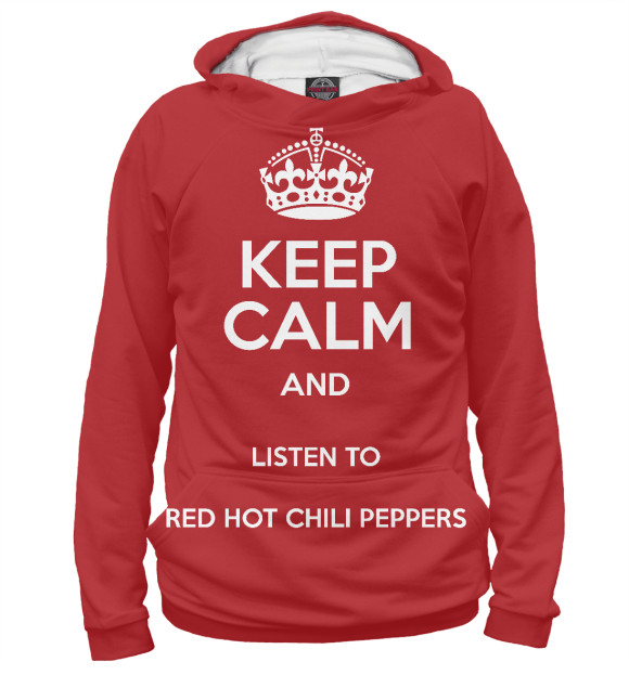 Женское худи с изображением Keep calm цвета Белый