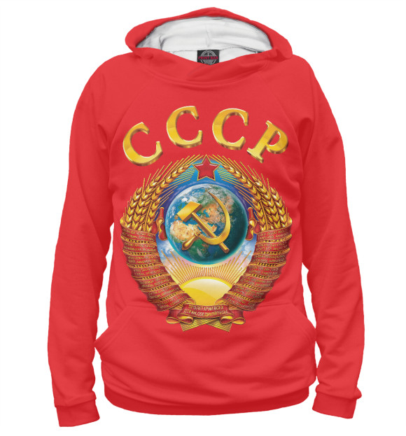 Женское худи с изображением СССР цвета Белый