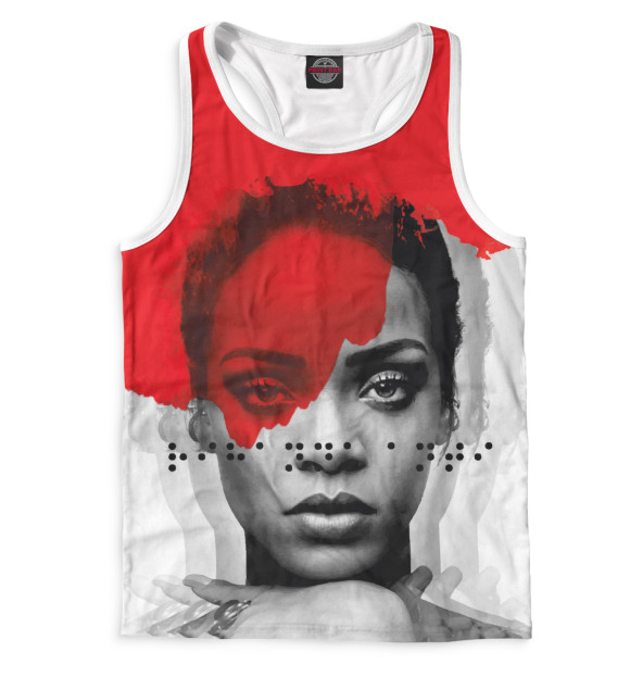 Мужская майка-борцовка с притом Rihanna цвета Белый Мужская майка-борцовка с изображением Rihanna цвета Белый