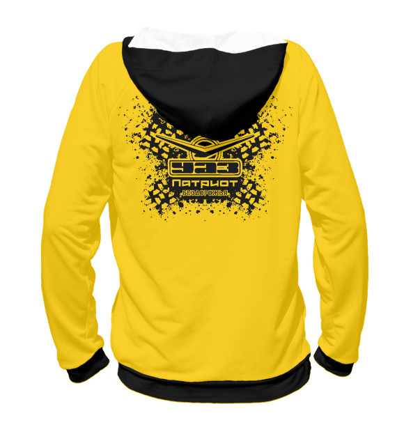 Мужское худи с изображением УАЗ Патриот бездорожья цвета Белый